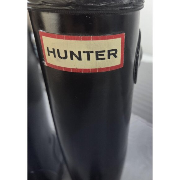 Hunter Boots Youth Size 4 Black Original Kids Gloss Rain Wellington Rubber - Picture 6 of 11